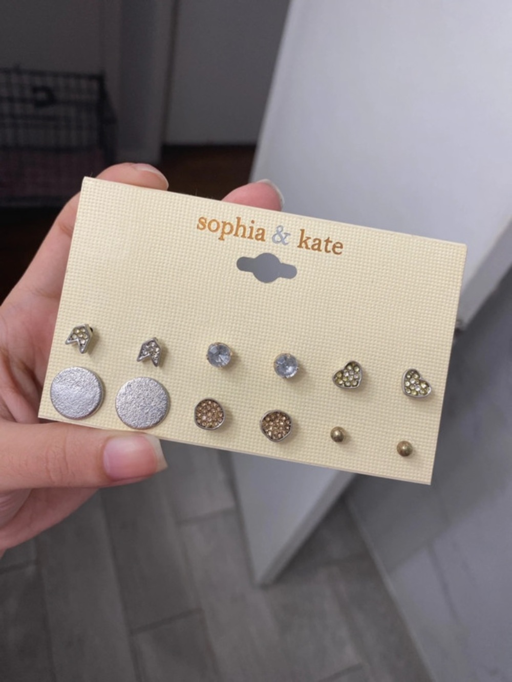 Sophia & Kate Mixed Metallic Stud Earring Set — Silver and Gold